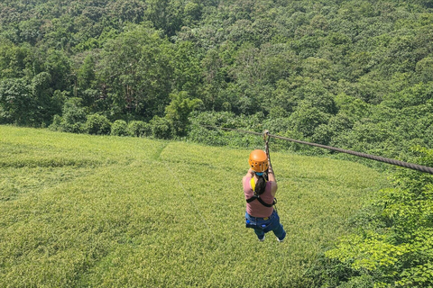 Chiang Mai: Jungle Zipline, River Bamboo Raft with Pickup