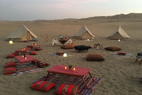 Safari nocturno por el desierto con barbacoa y estancia en campamentoAcampar en el desierto Pasar la noche Safari por el desierto Acampar en el mar interior