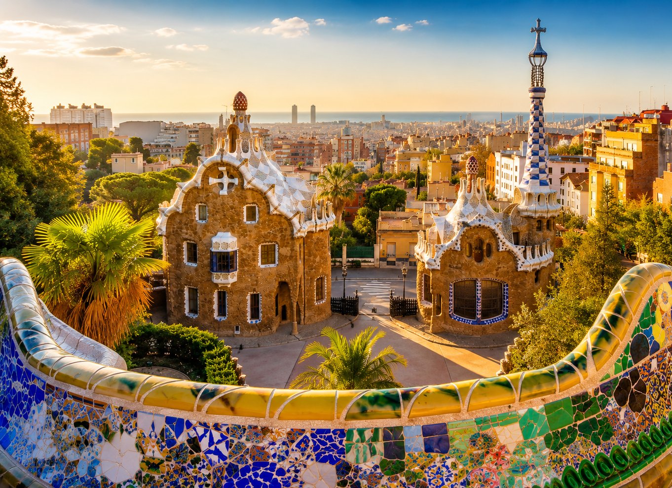Barcelona: Park Guell guidet tur med skip køen indgang