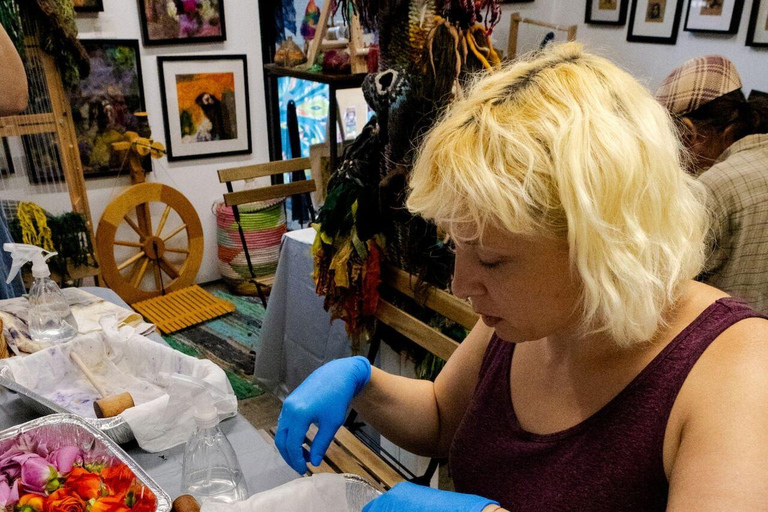 Textile art class in a Brisbane art studio Nature-inspired textile art class in a Brisbane studio