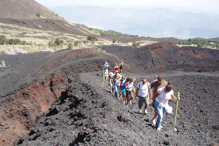 From Catania: Etna Trekking & Wine Tasting Tour with Pickup
