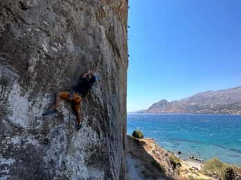 Rotsklimmen op Kreta met een gids bij Plakias Beach