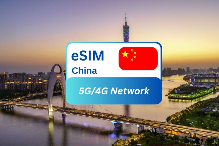 Guangzhou: China eSIM Roaming Data Plan for Travelers 20G/30 Days
