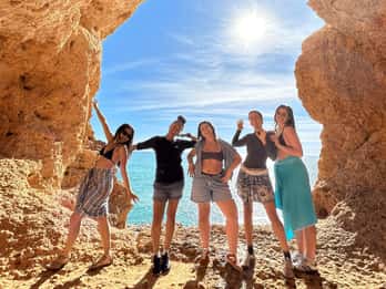 From Faro: Benagil, Algar Seco, and Marinha Adventure Tour