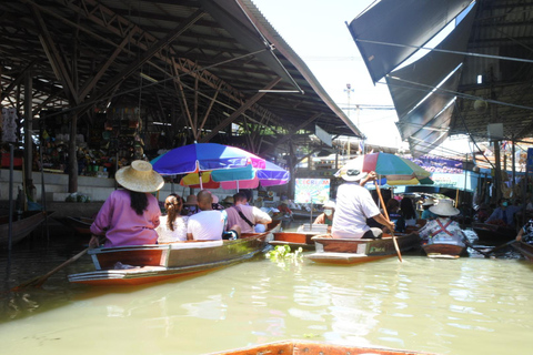 Bangkok: Grand Palace, Wat Pho, Train & Floating Market Tour