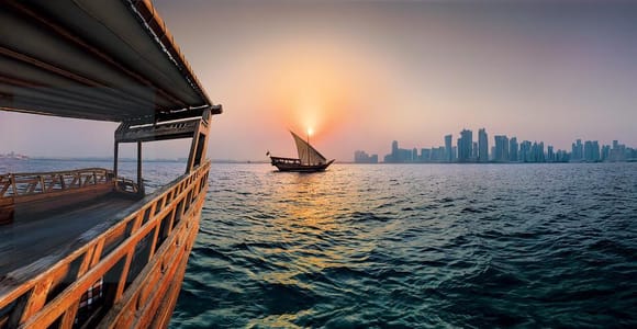 Doha: Traditional Sunset Dhow Cruise with BBQ Buffet onboard
