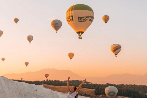 Antalya: Pamukkale Guided Tour With Optional Balloon Flight Pamukkale Balloon Only w/Transfer from Pamukkale Hotels