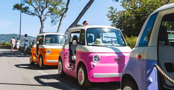 From Nice: Follow a live guide in an electric mini Fiat on the French Riviera!