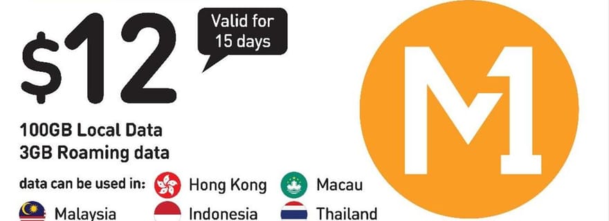 Singapour : Carte SIM touristique M1