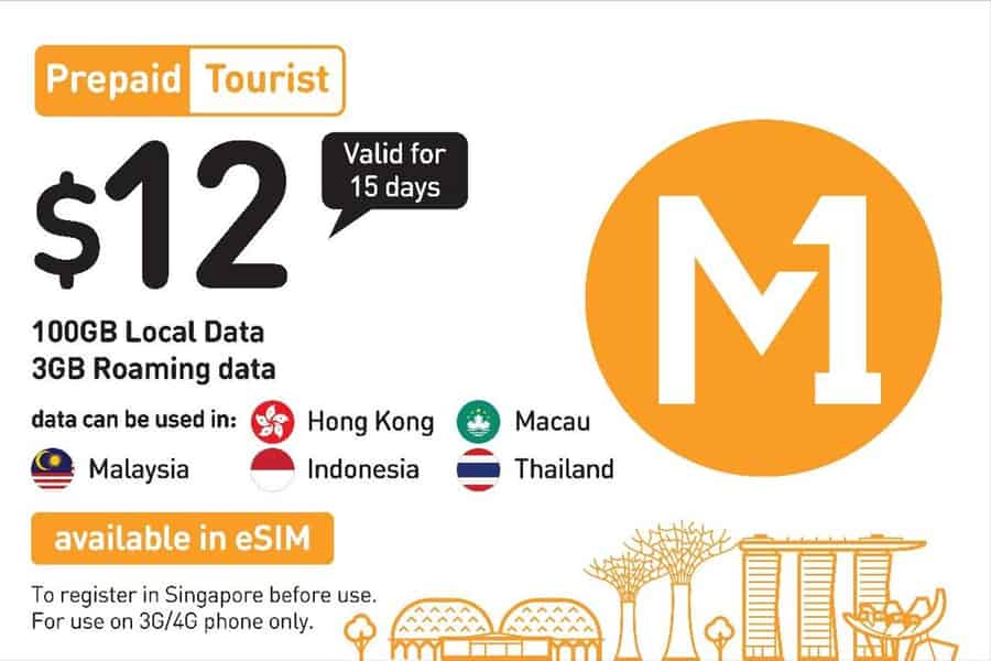 Singapur: M1 Tourist SIM Simkarte. Foto: GetYourGuide