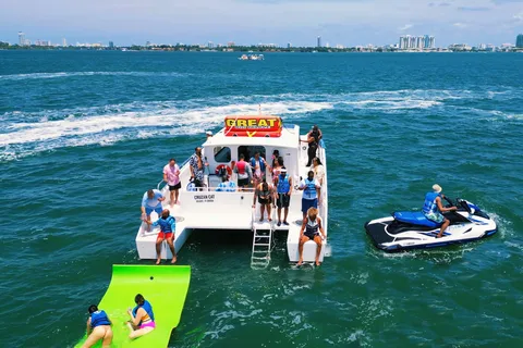 Miami: Catamaran Cruise with Water Sports Package and Party