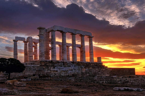 Riviera d&#039;Athènes : Visite du temple de Poséidon et du lac de Vouliagmeni