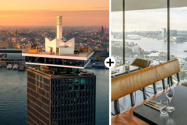 Amesterdão: A'DAM Lookout com o restaurante giratório Moon