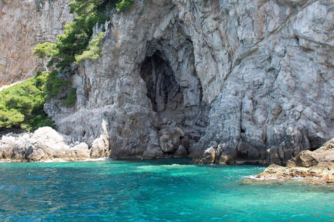 Croisière commentée dans les îles Elaphites et tour en bateau pour la plongée en apnée dans les grottes bleues