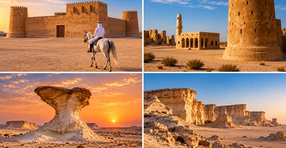From Doha: Full-Day North & West Qatar Heritage & Nature