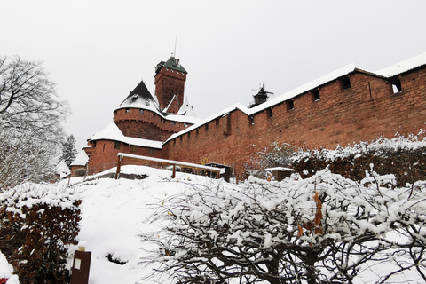 Ikoner Typiska byar &amp; Slottet Haut Koenigsbourg