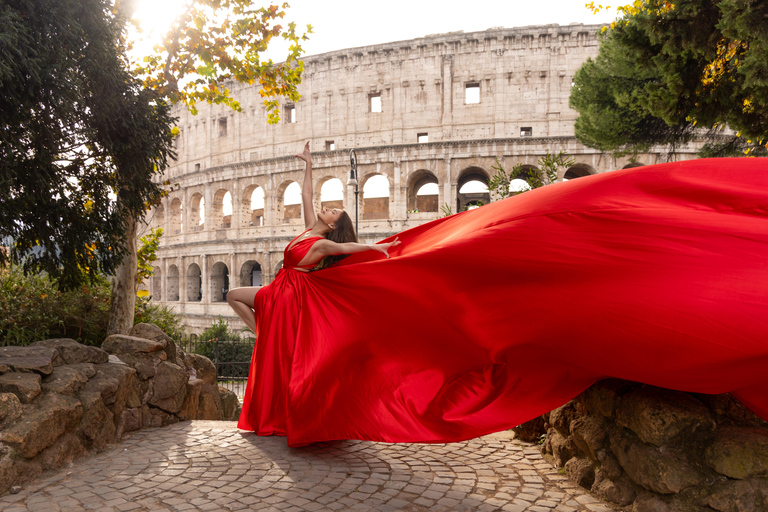Flying dress photoshoot
