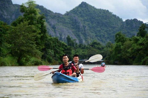 Vang Vieng: Water Cave Tubing & Nam Song River Kayaking Tour