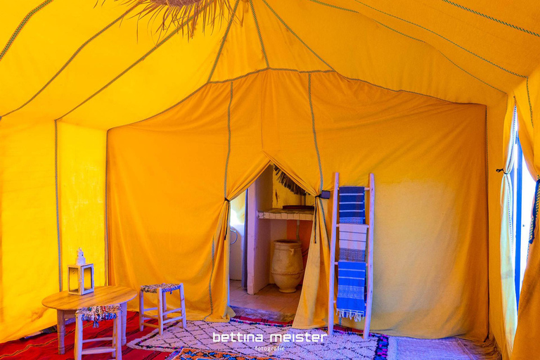 From Marrakech: 2-Day Zagora Desert Tour Camel & Luxury Camp Shared Tour With Luxury Camp