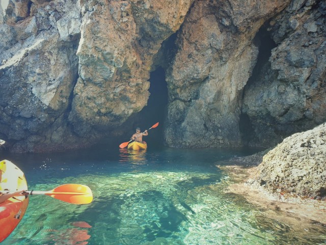 Visit Excursion Kayak y Snorkeling Acantilados de Maro Cerro Gord in Nerja