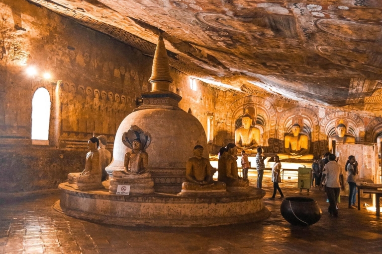 Depuis Kandy : Excursion d'une journée au rocher de Sigiriya et au temple de la grotte de Dambulla