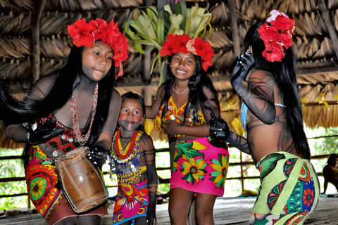 Excursión a la aldea Embera y a la selva tropical de las cataratas con almuerzo y servicio de recogidaRecogida en el Hotel Playa Bonita