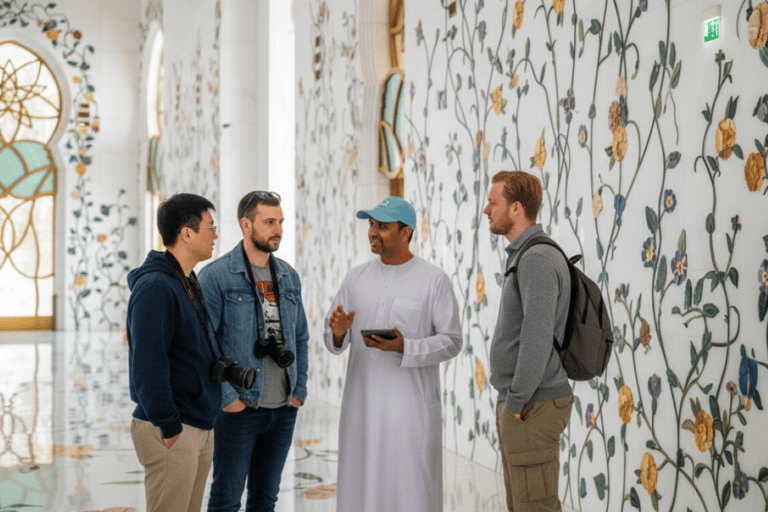 Abu Dhabi Elite Day-trip: Sheikh Zayed Mosque & Royal Palace Small Group Mercedes Sprinter in German