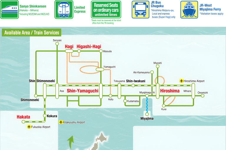 JR West: Hiroszima - Yamaguchi Area Pass