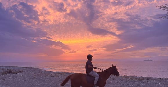 Kremasti: Sunset Horseback Ride on Kremasti Beach