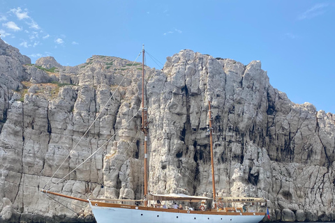 Marseille : Excursion à la voile dans les Calanques avec déjeuner et vinMarseille : excursion dans les calanques avec déjeuner et vin