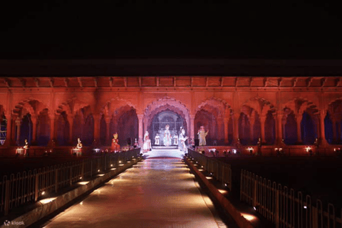 Delhi: Red Fort Light & Sound Show with Private Car & Guide Red Fort Light and Sound Show Ticket+Car+Guide