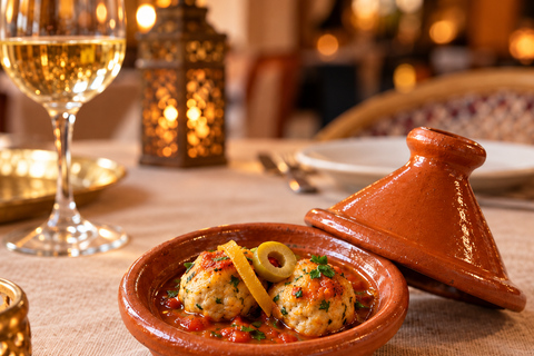 Agadir: Moroccan Wine Tasting Experience with Gourmet Bites Wine tasting and Moroccan food tasting, Gnawa music, with transportation