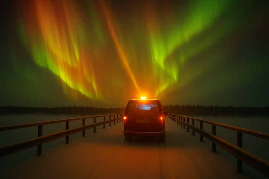 Von Saariselkä/Inari: Nordlichtjagd, Lagerfeuer & Snacks. Foto: GetYourGuide Von Saariselkä/Inari: Nordlichtjagd, Lagerfeuer & Snacks. Foto: GetYourGuide