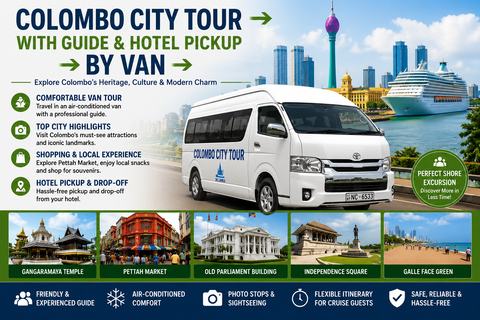 Colombo Van City Tour with Guide and Hotel Pickup.