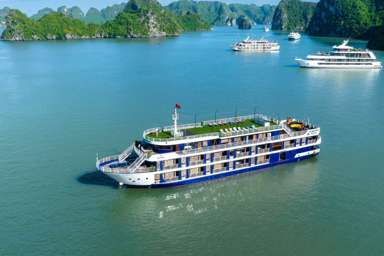 New 2 Day 1 Night on 5 Star cruise in Halong Bay with MealsFrom Hanoi: 2-Day Halong Bay on Cruise with Meals