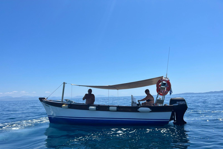 Private Cruise from Corfu on a Shaded Wooden Boat Private Cruise from Corfu Town on a Traditional Wooden Boat