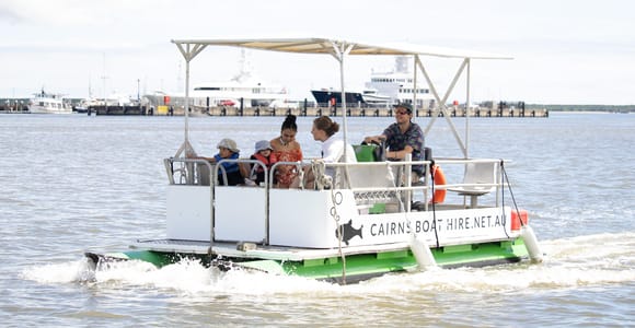 Cairns: Pontoon Boat Hire with Optional BBQ and Fishing Hire