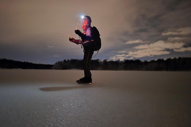Stockholm: Ice Skating with fire & chance of Northern Lights