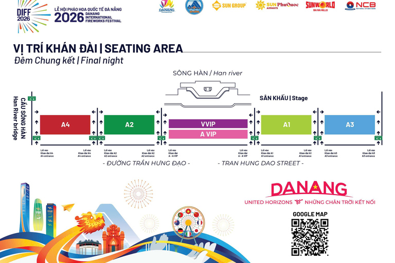 Da Nang International Fireworks Festival 2026 Ticket Grandstands A3 QR Ticket