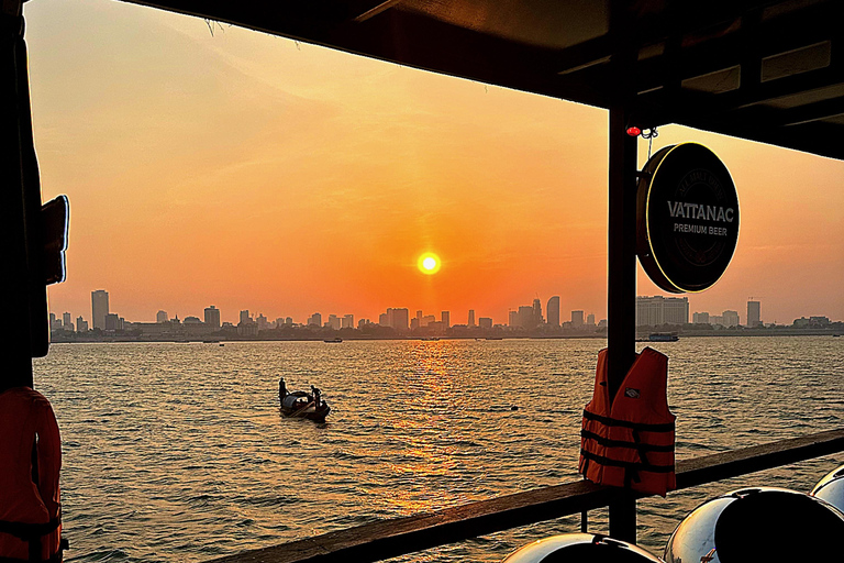 Phnom Penh: Crociera al tramonto - Tre pacchetti da scegliere!Pacchetto Ambra - Birra e bevande analcoliche a flusso libero