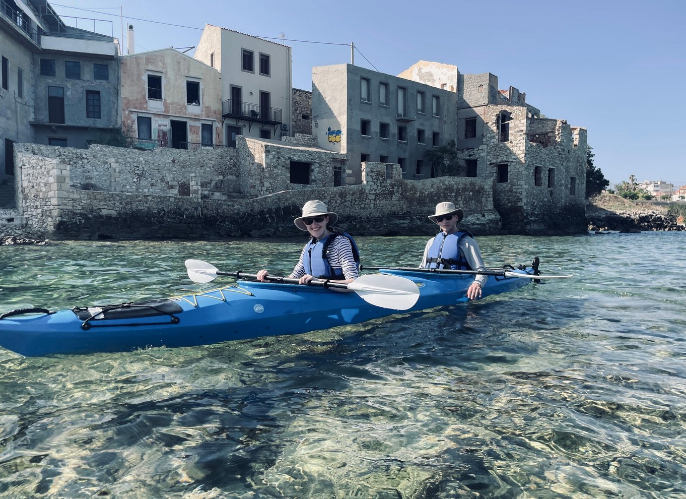 Chania: Havkajak-tur langs kysten om morgenen