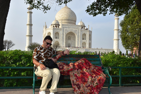 Vanuit New Delhi: Dagtrip naar Taj Mahal en Agra FortTour zonder lunch &amp; entreegeld