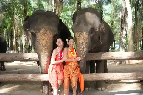 Krabi: Elephant Feeding Program with Traditional Thai Dress