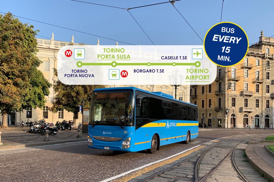 Turin: Busverbindung zwischen Flughafen und Stadtzentrum ...