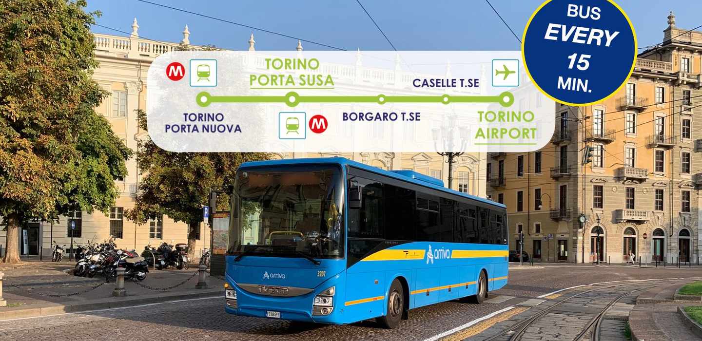 Turin: Busverbindung zwischen Flughafen und Stadtzentrum alle 15 Min.