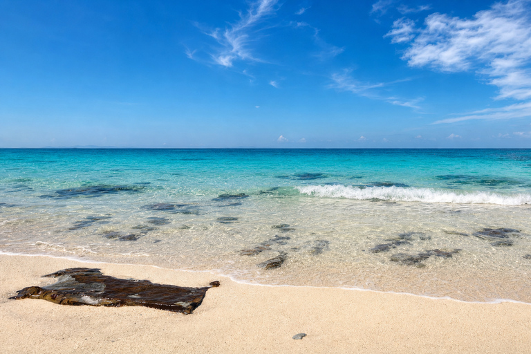 From Phi Phi: Iconic Bays by Longtail—Beach, Lagoon, Snorkel Phi Phi: Longtail Join Trip — Bays, Beach & Snorkeling