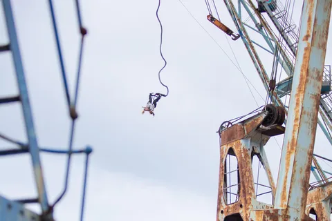 Hamburg: Bungee Jumping 50 Meters High over the Harbor