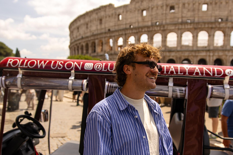 Rome : Golf Cart Food & Sightseeing Tour Tour with Pick-up & Drop-off