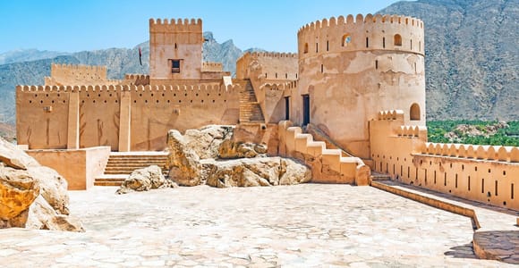 From Muscat: Nakhal Fort, Hot Springs & Dunes Sunset Tour
