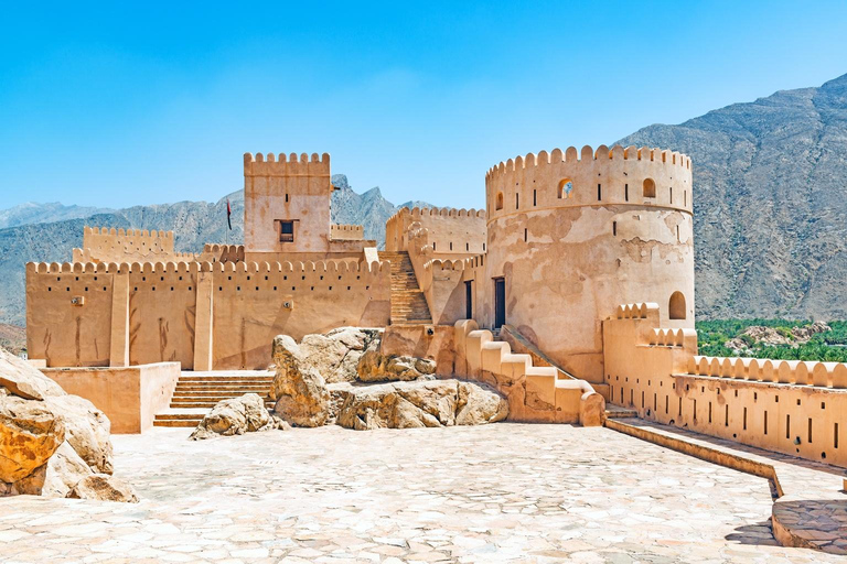 From Muscat: Nakhal Fort, Hot Springs & Dunes Sunset Tour